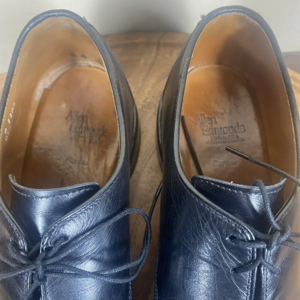 Allen Edmonds Burton Mens Black Size 9.5 Leather Oxford Dress Shoes
